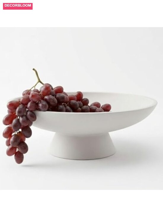 Other - 12" Concrete Fruit Bowl Extra Large Handcrafted Pedestal Kitchen Counter Decor